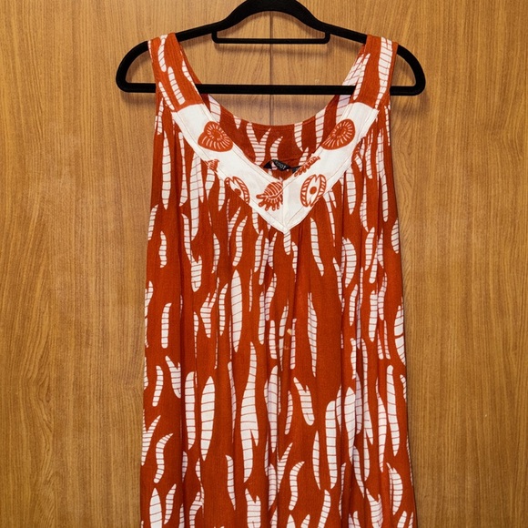 Jackpot Flowy V-Neck Dress - Burnt Orange - Size OS - Picture 3 of 10